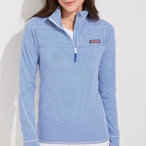 Vineyard Vines Light Blue Striped Pullover women’s‎ small quarter zip